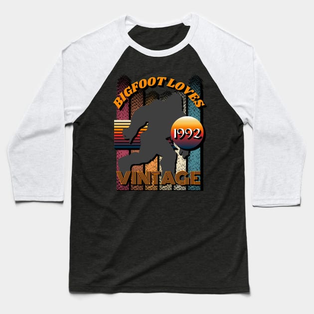 Bigfoot Loves Vintage 1992 Baseball T-Shirt by Scovel Design Shop